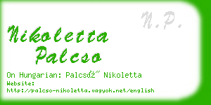 nikoletta palcso business card